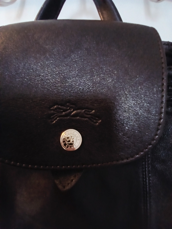 Authentic Longchamp Le Pliage Cuir Black Leather Backpack - Excellent Condition main image 10